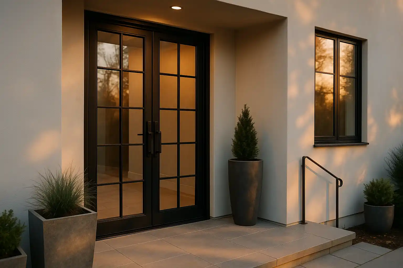 Puerta exterior a medida de hierro y cristal. Calidad 100% Certificada - 609 92 26 04