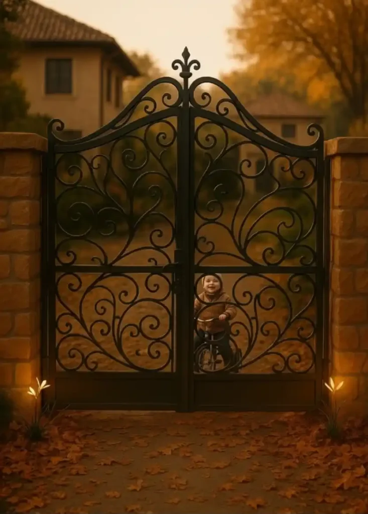 Puerta de hierro de patio exterior